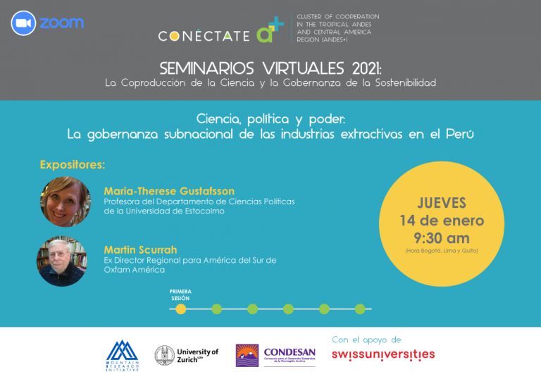 Primera sesión del ciclo de seminarios virtuales Conéctate A+ 2020: La Coproducción de la Ciencia y la Gobernanza de la Sostenibilidad